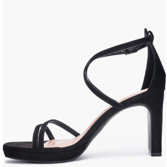 NEW Chinese Laundry Taryn Platform Women's Black Suede Dress Sandals SZ 7.5 - Picture 3 of 6